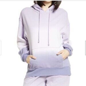 Women's XXS BP Hooded Dip Dye Sweatshirt Purple Drawstring Kangaroo Pocket